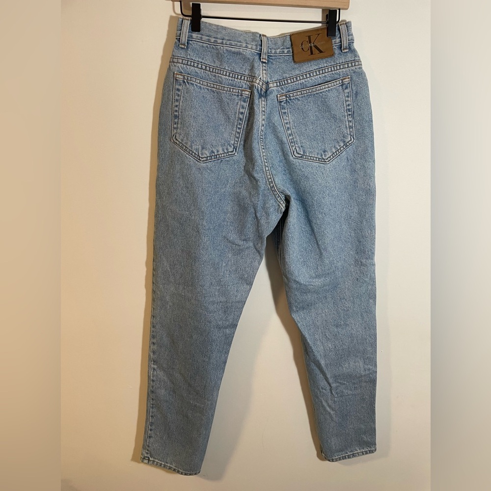 Calvin Klein Vintage 90s Straight Leg Jeans Light Wash High Rise Made USA Sz 12 - Picture 7 of 12